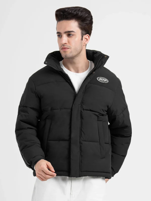 Cream Padded Jacket For Men | Full-Sleeve Light Weight Winter Protection